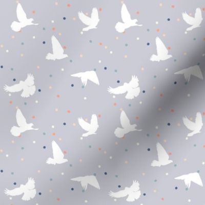 Doves in Flight Dotty Grey