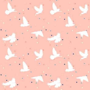 Doves in Flight Dotty Peach