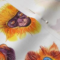 Watercolor monkeys