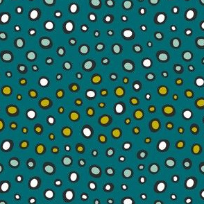 Dew Drops - Geometric Dot Dark Teal