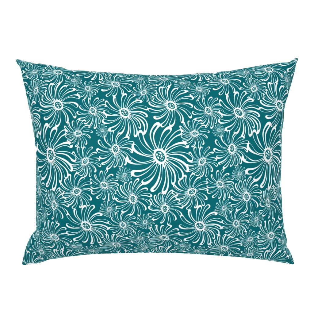 Bursting Bloom Floral - Dark Teal