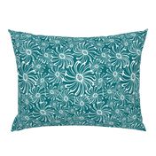 Bursting Bloom Floral - Dark Teal