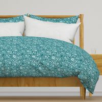 Bursting Bloom Floral - Dark Teal