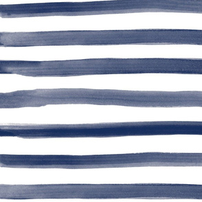 Navy Watercolor Stripe