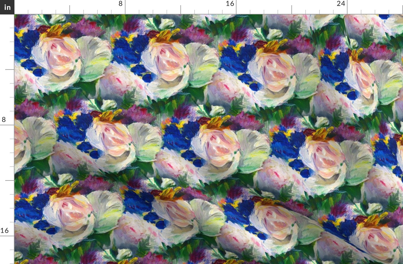 Impressionist Floral Painting Seamless Repeat