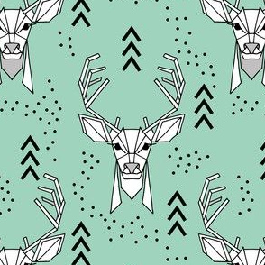 Deer geometric // Turquoise and Black