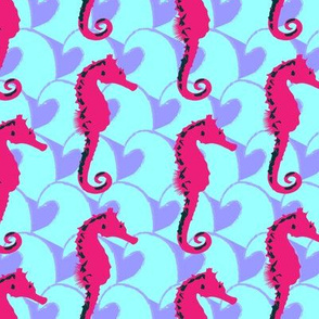 Seahorses Riding Ocean Waves