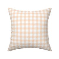 Pale peach and white 5/8" gingham check