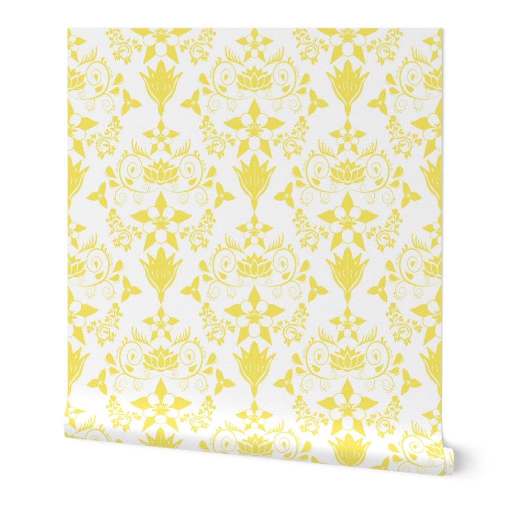 Floral Damask Yellow RGB-f9ea62