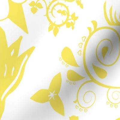 Floral Damask Yellow RGB-f9ea62