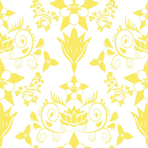 Floral Damask Yellow RGB-f9ea62