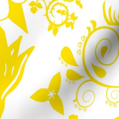 Floral Damask Yellow RGB-FEE100