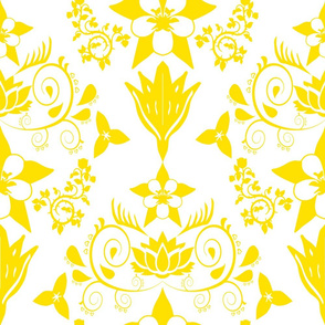 Floral Damask Yellow RGB-FEE100