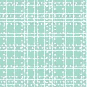 Skipping Stones - Geometric Dot Plaid Aqua