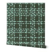 Skipping Stones - Geometric Dot Plaid Black & Aqua