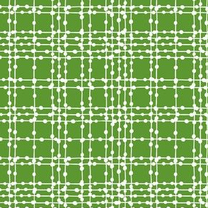 Skipping Stones - Geometric Dot Plaid Green