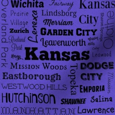 Cities of Kansas, purple