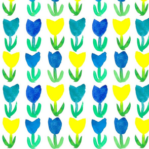 Tulips in Royal Blue and  Yellow