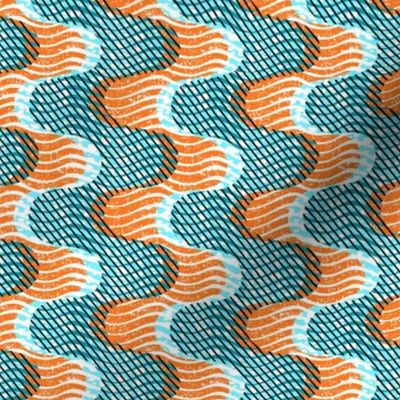 Ocean-African -orange and teal