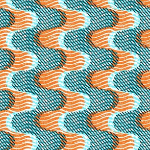 Ocean-African -orange and teal