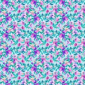  Light blue and purple spring floral - tiny