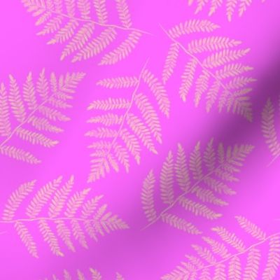 Hawaiian fern - yellow on magenta