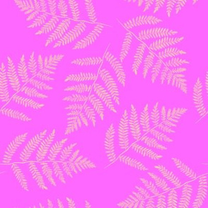 Hawaiian fern - yellow on magenta