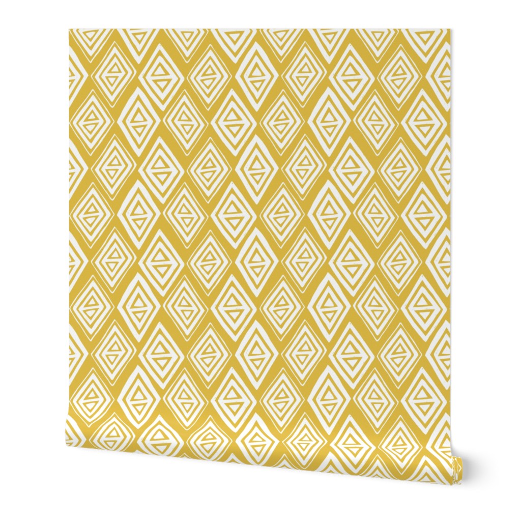 Diamond In The Rough - Geometric Yellow