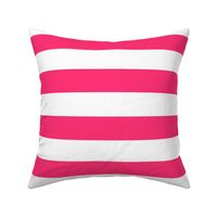 Hot Pink and White Stripe (2 inch stripes)(182)