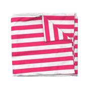 Hot Pink and White Stripe (2 inch stripes)(182)