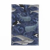 Beautiful Ocean Giants - purple - large print