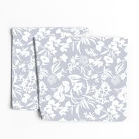 tropical blooms - white/mist