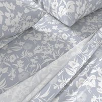 tropical blooms - white/mist