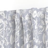 tropical blooms - white/mist