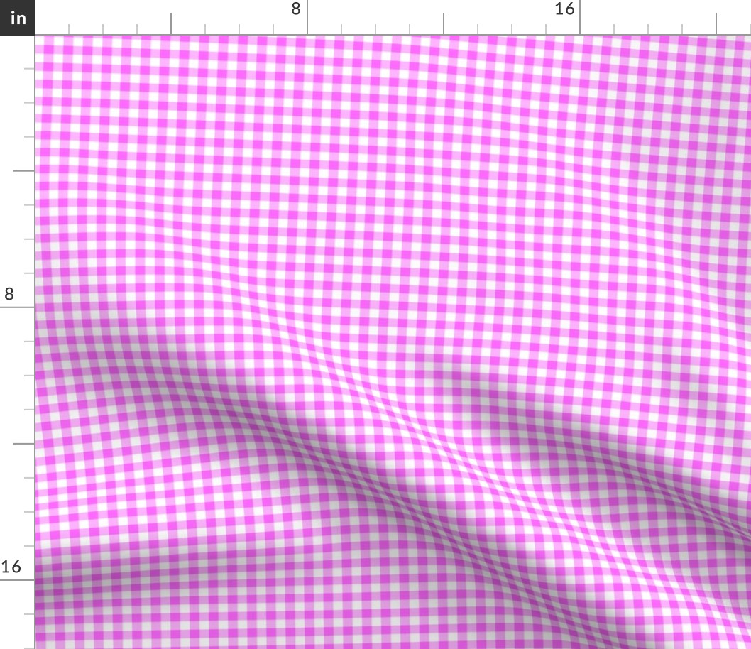 Hawaiian gingham - hot pink and white, 1/4" squares 