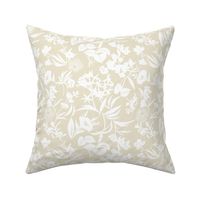 tropical blooms - white/sand