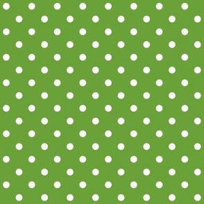 Green + Polka White Dots