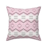 Chevron and Stripes Pink and Grey