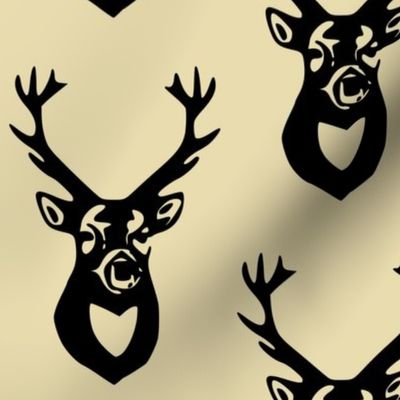 Black Deer on Tan