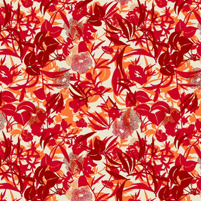 jungle floor - 2red/orange/sand