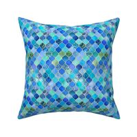 Cobalt Blue and Aqua Decorative Moroccan Tiny Print