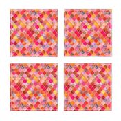 Hot Pink and Orange Decorative Moroccan Tiles Tiny Print