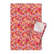 Hot Pink and Orange Decorative Moroccan Tiles Tiny Print