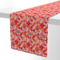 Hot Pink and Orange Decorative Moroccan Tiles Tiny Print