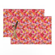 Hot Pink and Orange Decorative Moroccan Tiles Tiny Print