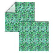 Emerald Green Decorative Moroccan Tiles Tiny Print