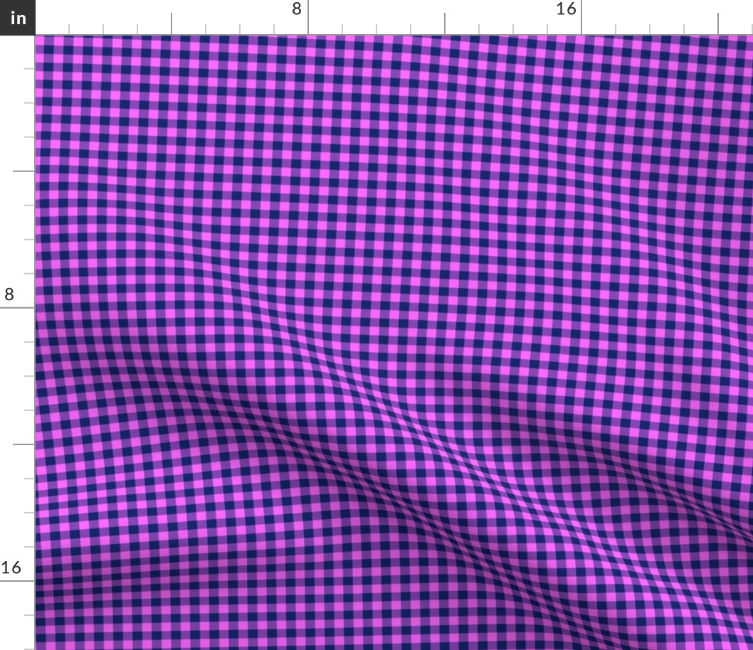 Hawaiian gingham - navy and pink, 1/4" squares 