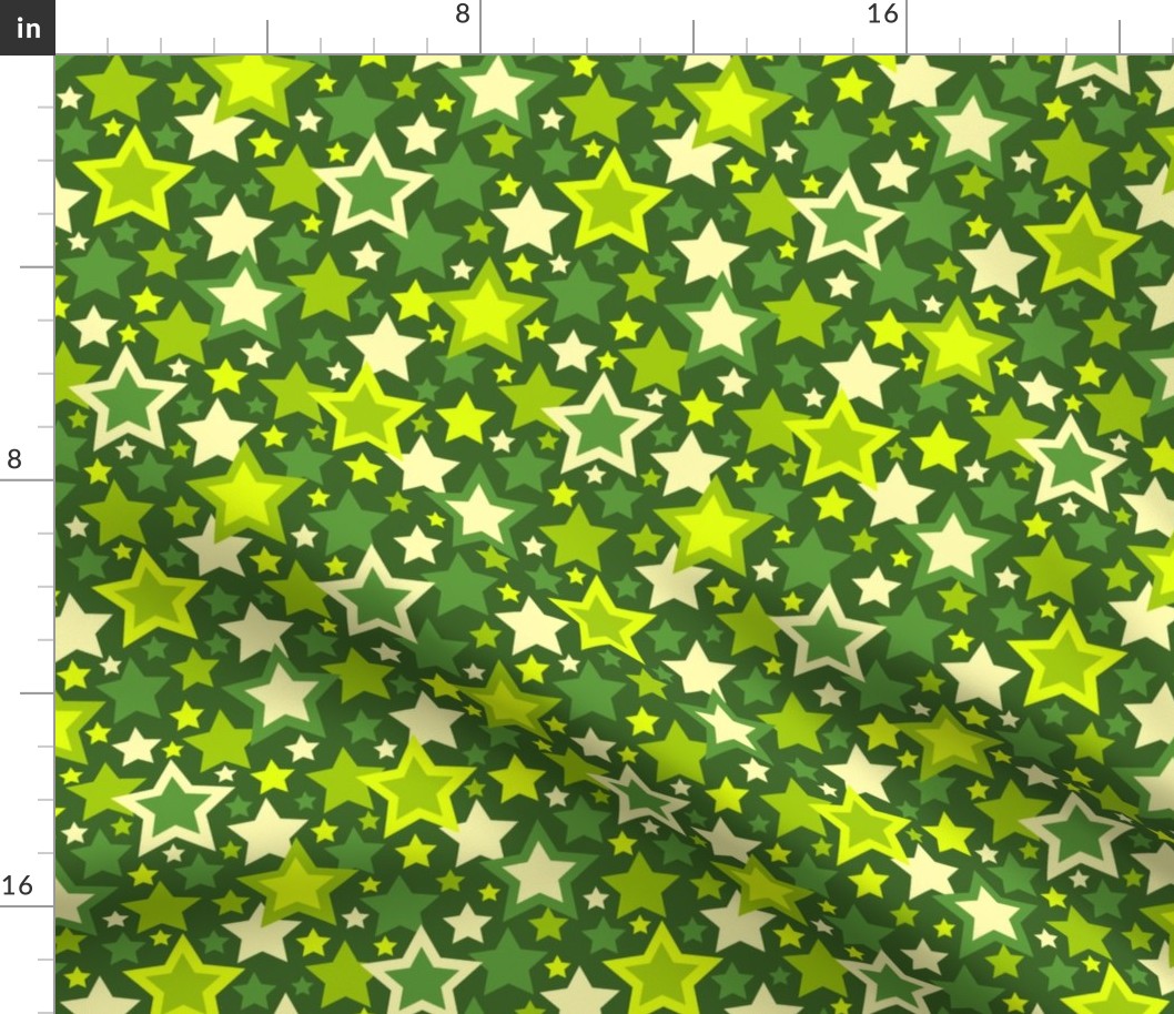 Myriad Mossy Green Stars by Cheerful Madness!!