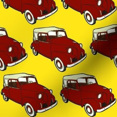 red 1939-1942  Crosley Convert Coupe on yellow