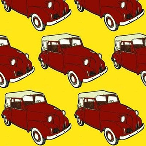 red 1939-1942  Crosley Convert Coupe on yellow